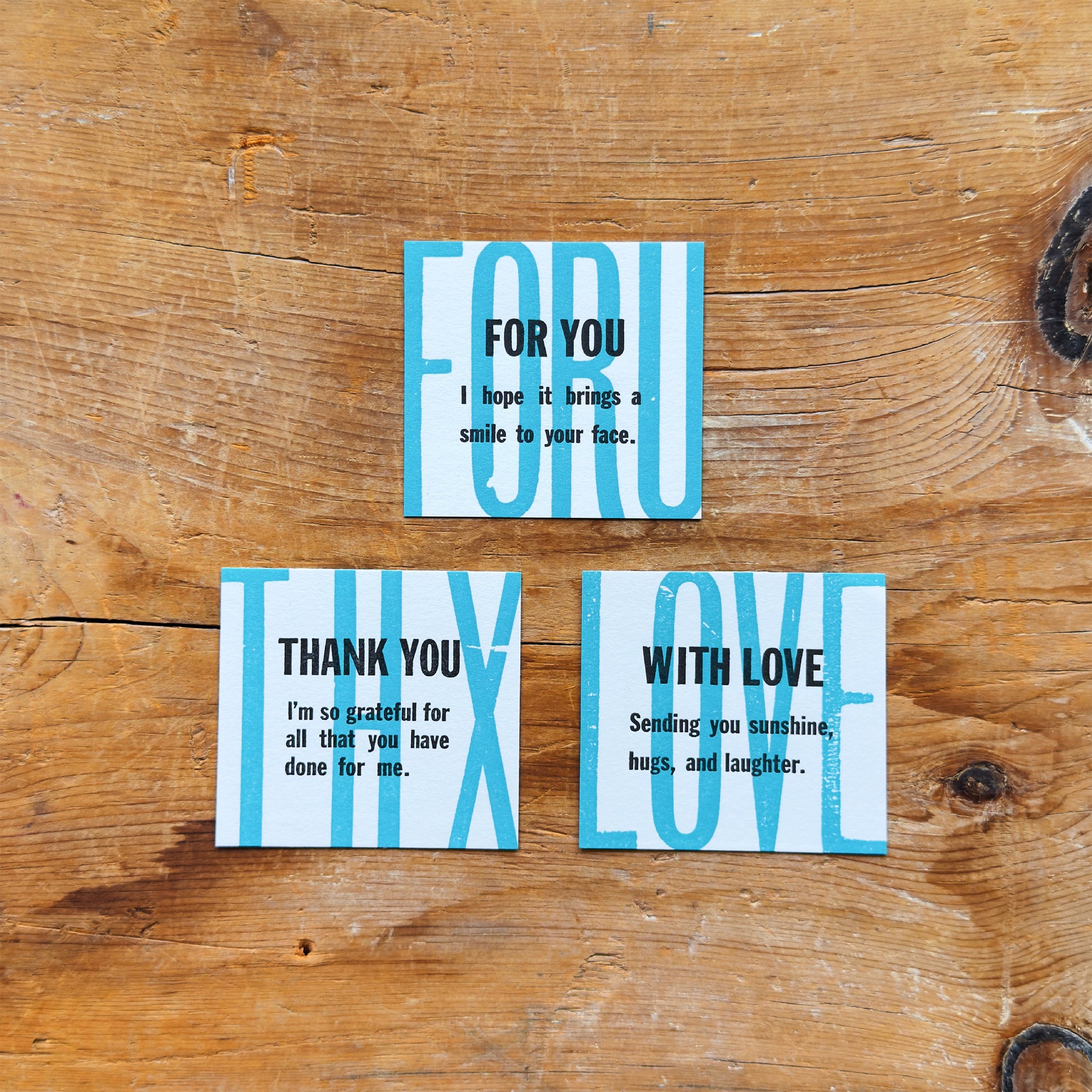 Letterpress message stickers