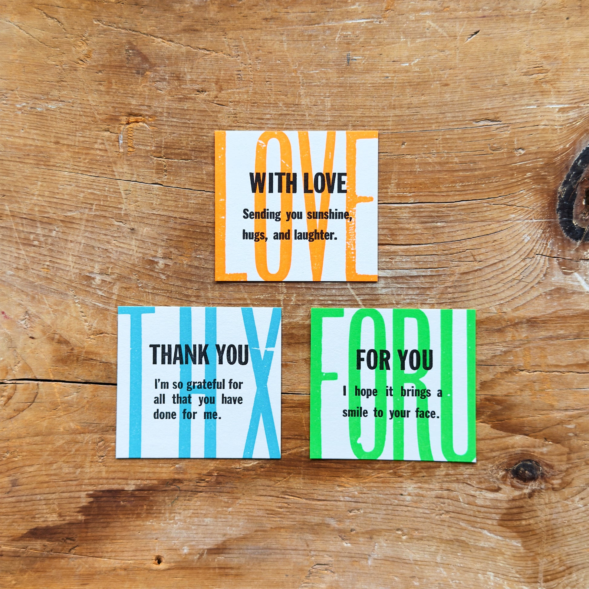 Letterpress message stickers
