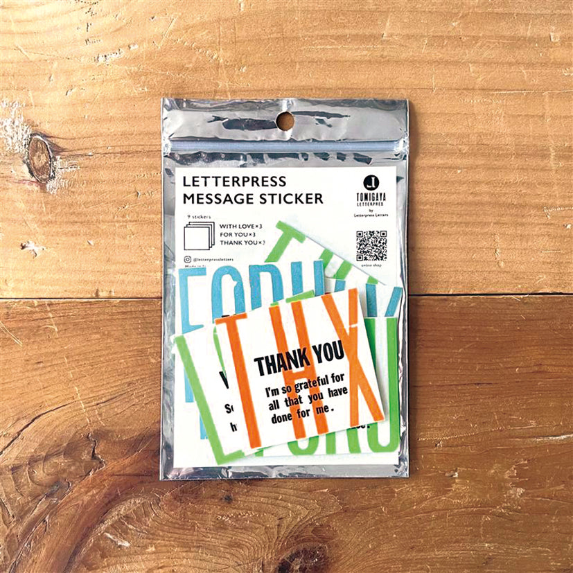 Letterpress message stickers