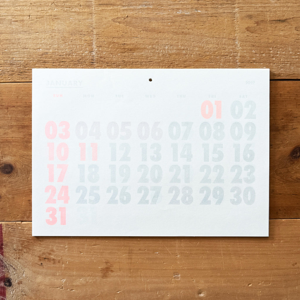 Risograph Wall Calendar 2026