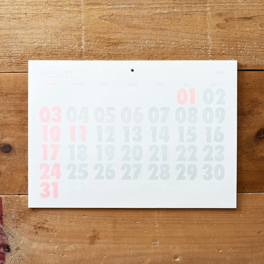 Risograph Wall Calendar 2026